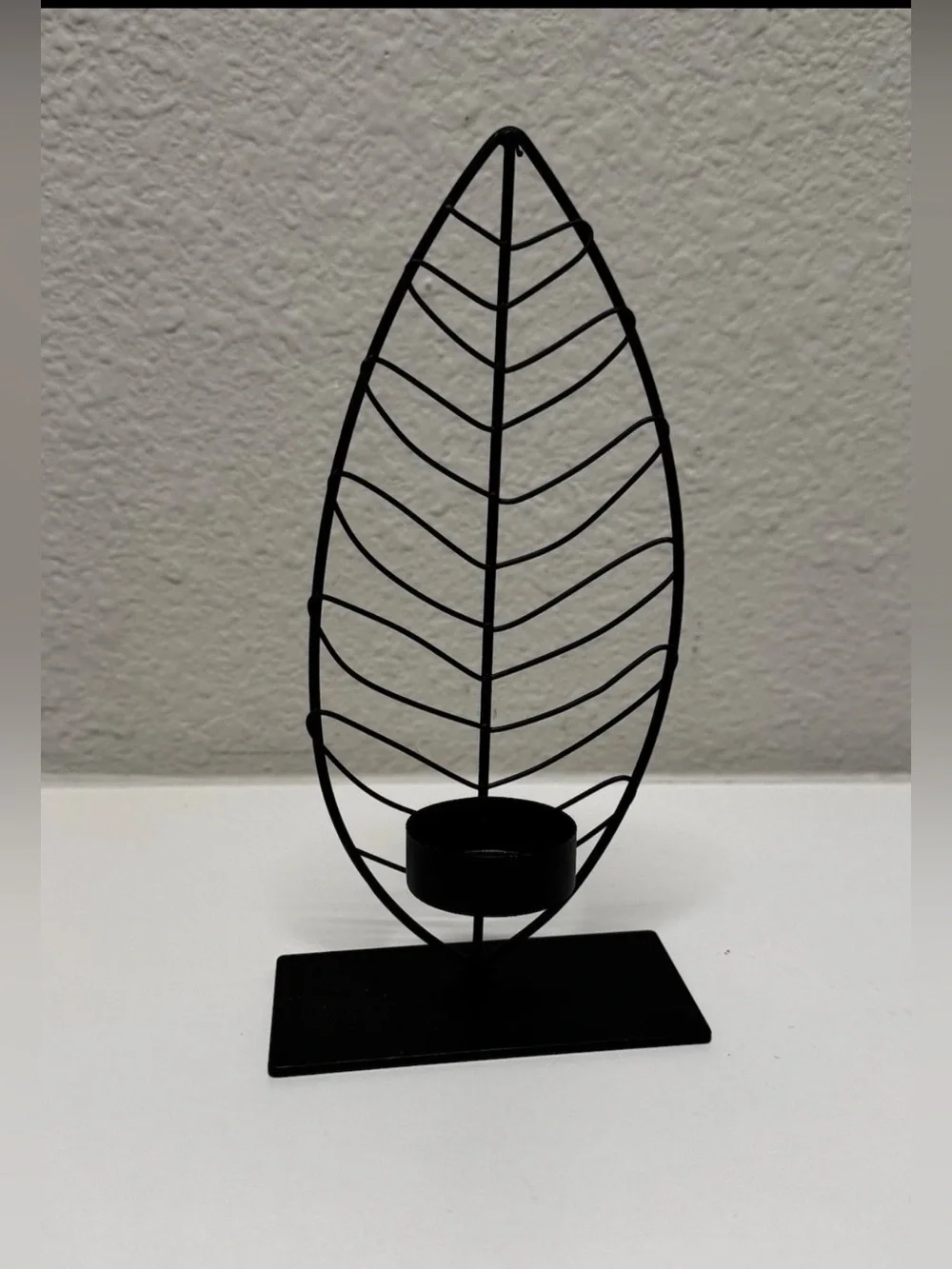 Metal Leaf Candle Holder